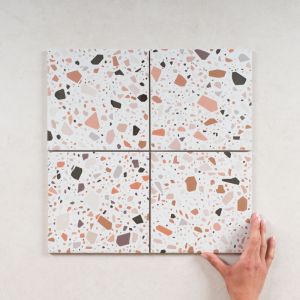 Les Carreaux De Jean - Carrelage Effet Terrazzo confetti 18,6X18,6cm (0,45m2) Cotto