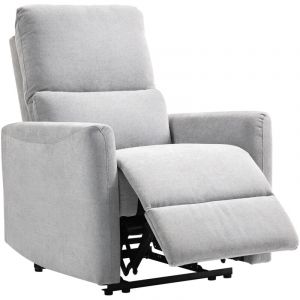 Fauteuil inclinable fauteuil relax manuel dossier et repose-pieds r&eacute;glables, assise rembourr&eacute;, tissu en lin, gris