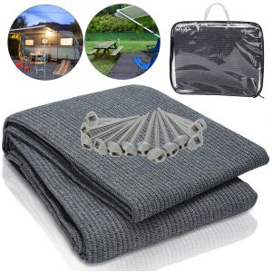 SWANEW Auvent tapis &eacute;tanche camping tapis tente sol ext&eacute;rieur tente b&acirc;che pique-nique couverture caravane 300x600CM