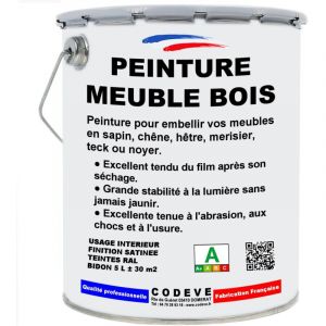Peinture Meuble Bois - 5 L - Codeve Bois - RAL 7032 - Gris silex - Pour La D&eacute;coration De Votre Meuble De Cuisine Ou Salle De Bain.