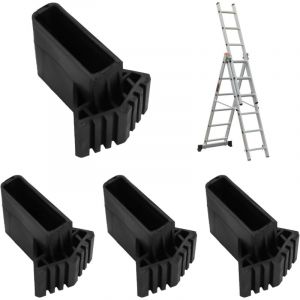 (Noir) Embout Escabeau, 4 Pi&egrave;ces Pied Echelle Caoutchouc, Antid&eacute;rapants Couvre Pieds d'&eacute;chelle, Pieds d'&eacute;chelle en Caoutchouc pour &eacute;chelles T&eacute;lescopiq