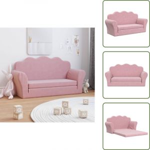 Canap&eacute;-lit pour enfants 2 places rose peluche douce - Canap&eacute; Enfant - Canap&eacute; Lit Enfant - Mobilier B&eacute;b&eacute; - Meubles Enfant - Fauteuil Enfant