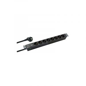 Helos - 19'' multiprise professional, 8-FACH, noir, 2,0M, sans schalter 262834