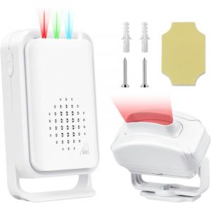 Detecteur de Mouvement Exterieur, Alarme Detecteur de Mouvement, Alarme Detecteur Exterieur sans Fil, &Eacute;tanche IP64 et Port&eacute;e de 918 ft, pour Les