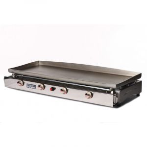 Plancha &agrave; gaz lagoa 4 feux - Plaque et caisson inox - LG24F