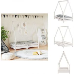 Vidaxl - Cadre de lit pour enfant blanc 70x140 cm bois de pin massif - Lit Bébé - Lit Enfant - Cadre De Lit - Bois De Pin - Design Maison