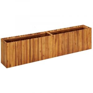 Le Poisson Qui Jardine - Jardini&egrave;re Bois Acacia Massif 200 x 30 x 50 cm Tr&egrave;s tendance. Jardin, Patio, Balcon - Bois