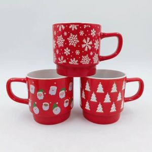Nouvelle tasse empilable en c&eacute;ramique de No&euml;l 99cm 360ml, tasse &agrave; lait, tasse &agrave; petit-d&eacute;jeuner, tasse &agrave; caf&eacute;, tasse cadeau de No&euml;l, P&egrave;re No&euml;l.