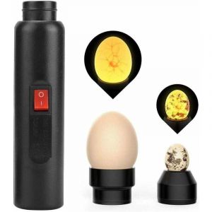 Jalleria - Mire Oeuf Lampe Mire Oeuf Testeur d'oeufs, Lumière led pour Vérifier l'Incubation d'Oeuf Portable Incubateur d'oeufs de Cane Lampe de