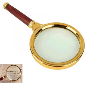Loupe à Main hd 10 x en Bois,Loupe de Poche avec Manche en Bois,Grossissement Poignée de Loupe,Loupe de Poche avec Poignée en Bois,Loupe Main Les