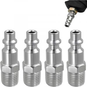 4 pcs Raccord Rapide Air Comprimé 1/4, Raccord Américain Fileté pour Compresseur, Embout de Tuyau Pneumatique, Connecteur Rapide pour Système d'Air