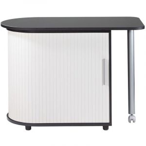 Bureau avec plateau pivotant et rangement noir et blanc Kool 105cm