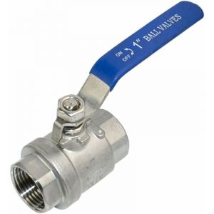 Memkey - Valve à Bille Femelle Port Complet en Acier Inoxydable Vanne à Sphère avec Bleu Poignée en Vinyle WOG1000,DN40 (1')