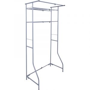 Spetebo - Etagère métallique pour machine à laver à largeur variable - 170 x 60-90 cm - superstructure étagère grise avec 2 compartiments d'étagère