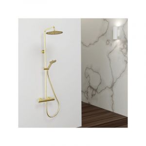 Cristina Ondyna - Colonne de douche thermostatique pomme rond 25 or brosse OG48896P