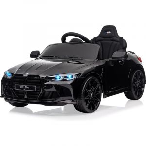 Voiture Électrique Enfant sous Licence bmw M4 avec Télécommandé, Véhicule Électrique 12V Vitesses 3 Km/h, Klaxon, led et Musique, pour Enfants 3-8