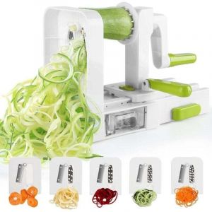 Spiralizer 4 lame Spiralizzatore per verdure Affettatrice a spirale pieghevole Zucchine Tagliatelle Pasta vegetariana Spaghetti