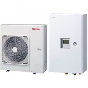 Toshiba &ndash; Pompe &agrave; chaleur air eau bibloc 11 kW &ndash; Module hydraulique compact 6 kW &ndash; Classe A+++ &ndash; Technologie R32 &ndash; Installation flexible jusqu'&agrave; 30 m