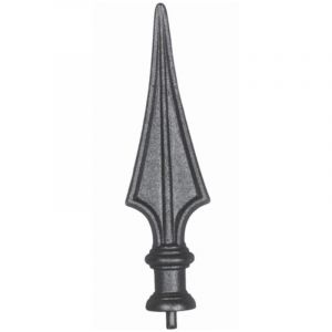 Pointe de lance - Hauteur 230mm largeur 64mm base ronde pleine avec tige Ø39mm - Fonte - à souder Deco Fer Forge