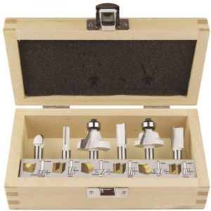 Coffret de 6 fraises Makita D-53540 pour d&eacute;fonceuse (queue 8mm)