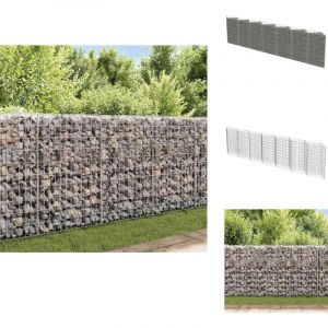 Mur de gabion Acier galvanisé 450 x 30 x 100 cm - Mur De Gabion - Clôture Rigide - Panneau De Clôture - Décoration Extérieur - Isolation Phonique