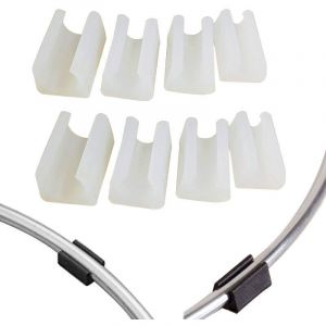 20Pcs Patin Pied Chaise Tube Rond Embout Tube 14 mm Pied Table Fauteuil Tampon Meuble Forme U Plastique Blanc Diam&egrave;tre