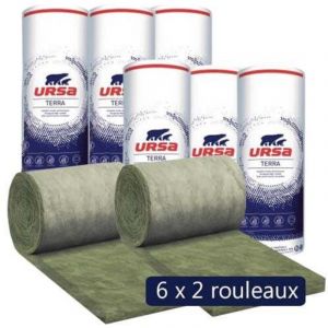 Ursa - 6 paquets de 2 rouleaux laine de verre Fa&ccedil;ade 32 r - Ep. 160mm - 19,44m&sup2; - r 5.0