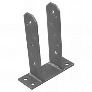 Fixtout - Embase pied de poteau en tt zinguée à visser - 71 x 200 x 5 mm