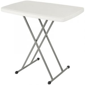Table De Balcon Pliante Table d'Appoint d'Ext&eacute;rieur Peu Encombrant 75&times;50&times;50/62/74 Blanc Rectangulaire