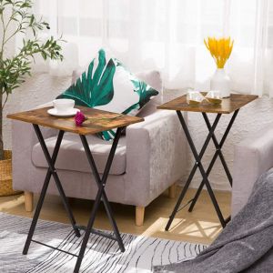 Table Pliante Plateau Tv Plateau De Collation Table Portable Table à Manger Pour Ordinateur Portable Pour Salon Petit Espace Chambre 1pcs