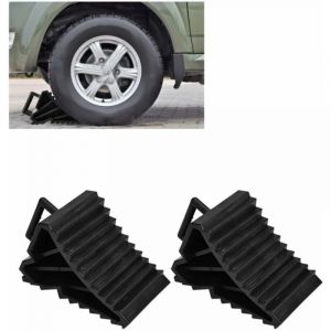 Start - 2Pièces Cales de Roue Voiture, Cale de Roue en Plastique avec Poignée Bloc Anti-dérapant Pneu Butée d'alignement de Roue Base Antidérapante