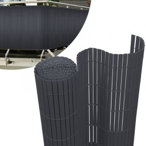 Einfeben - Canisse en pvc, Paravent de Jardin, Piscines, Palissade en pvc Résistant aux uv Gris 120 x 500cm