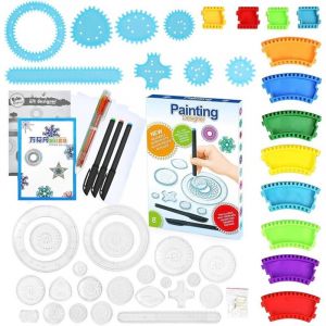 Spirograph, 45 pcs Spirograph Deluxe, Spirographe Enfant, Mandala Designer, pour Enfants et Adultes