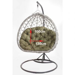 Setgarden - Coussins pour fauteuil ber&ccedil;ant de jardin 130 x 100cm Coussin Fauteuil Suspendu Coussin fauteuil suspendu hamac Vert