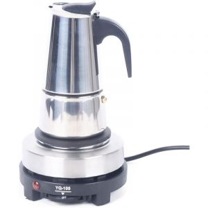 Gojoy - Machine à Café Espresso Maker Cafetière électrique Moka en Acier Inoxydable pour 4 Tasses 200 ml avec Poêle électrique 220V