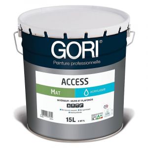 Gori - Peinture acrylique murs et plafonds access mat, coloris blanc bidon de 15 litres