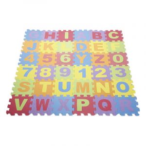 Puzzle Tapis Mousse B&eacute;b&eacute;, 36 Pi&egrave;ces, Tapis de Jeu pour Enfants, en EVA Antid&eacute;rapant, Non Toxique, avec Lettres et Chiffres, Certifi&eacute; CE, Multicolore