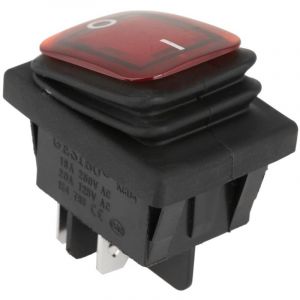 4PCS 220V Interrupteur à Bascule on-off dpst 4-Broches Arrêt Interrupteur Etanche avec Voyant Lampe Rouge Vert