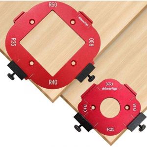 2 Pi&egrave;ces Gabarit de D&eacute;fonceuse en Aluminium R10-R50, 8 en 1 Gabarit Defonceuse a Bois, Outil Auxiliaire de Coupe &agrave; L'arc, Gabarit de D&eacute;fonceuse Id&eacute;al