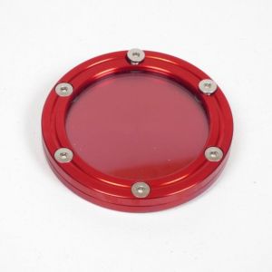 Support alu vignette d'assurance rond rouge Mad pour moto scooter