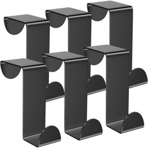 Crochet Porte, Lot de 6 Porte Manteau pour Porte Acier Inox Patere Porte pour Porte Standart, Tiroir, Placard Armoire, pour Cuisine Salle de Bains