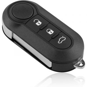 Coque de Cl&eacute; de Voiture pour Fiat, Boitier Cl&eacute; de Voiture pour Rechange de T&eacute;l&eacute;commande 3 Boutons, Remplacement Coque Cle Compatible avec Fiat 500