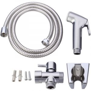 Csparkv - Kit hygiène wc. Robinet 3 voies + Douchette abs + Flexible 1,5m + Support