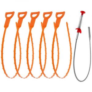Furet deboucheur canalisation, Furet Deboucheur Evier Professionnel,Kit Debouchage Cheveux Douche Pince &agrave; Griffes Flexible pour Travailler Dans les