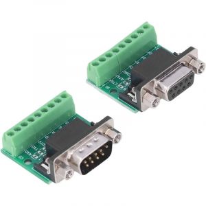 Sollbry - Adaptateurs de câble - DB9 mâle Femelle connecteur Adaptateur borne à vis 9 Broches 9 Trous Carte de Conversion, pour RS232 RS485