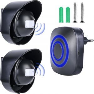 Sonnette avec d&eacute;tecteur de mouvement, alarme d'entr&eacute;e, alarme de passage avec 38 tonalit&eacute;s de carillon, d&eacute;tecteur de mouvement, alarme de sonnette,