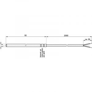 Capteur de température Enda K1-PT100-S-6x50-2M-2L sonde Pt100 Plage de mesure de température -50 à 200 °c Longueur du c