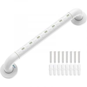 Barre d'appui WC, barre d'appui salle de bain, douche avec cercle lumineux - avec bride de couverture, 48 cm