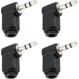 4X Adaptateurs Audio &agrave; Souder Prise Jack St&eacute;r&eacute;o 3,5 Mm Angle de 90 Degr&eacute;s pour Casque Lecteurs MP3 Haut-parleurs