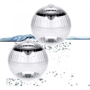 Boule Lumineuse Flottante led Piscine - &Eacute;clairage Solaire Automatique &Eacute;tanche rvb - Lampe Submersible pour Bassin/Jardin/Piscine/Etang (Lot de 2)